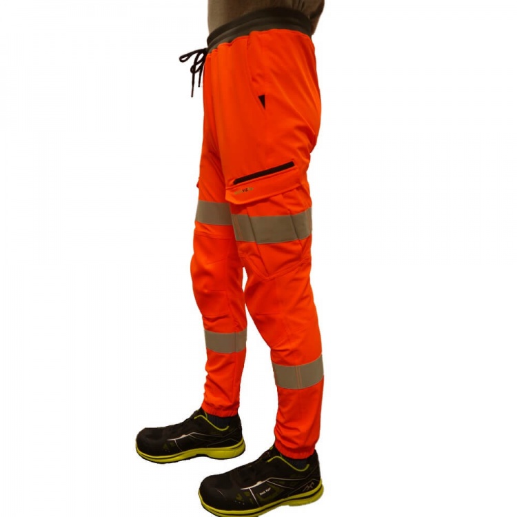Leo Workwear JT01-O Hawkridge Class 1 EcoViz Hi Viz Jogging Trouser Orange